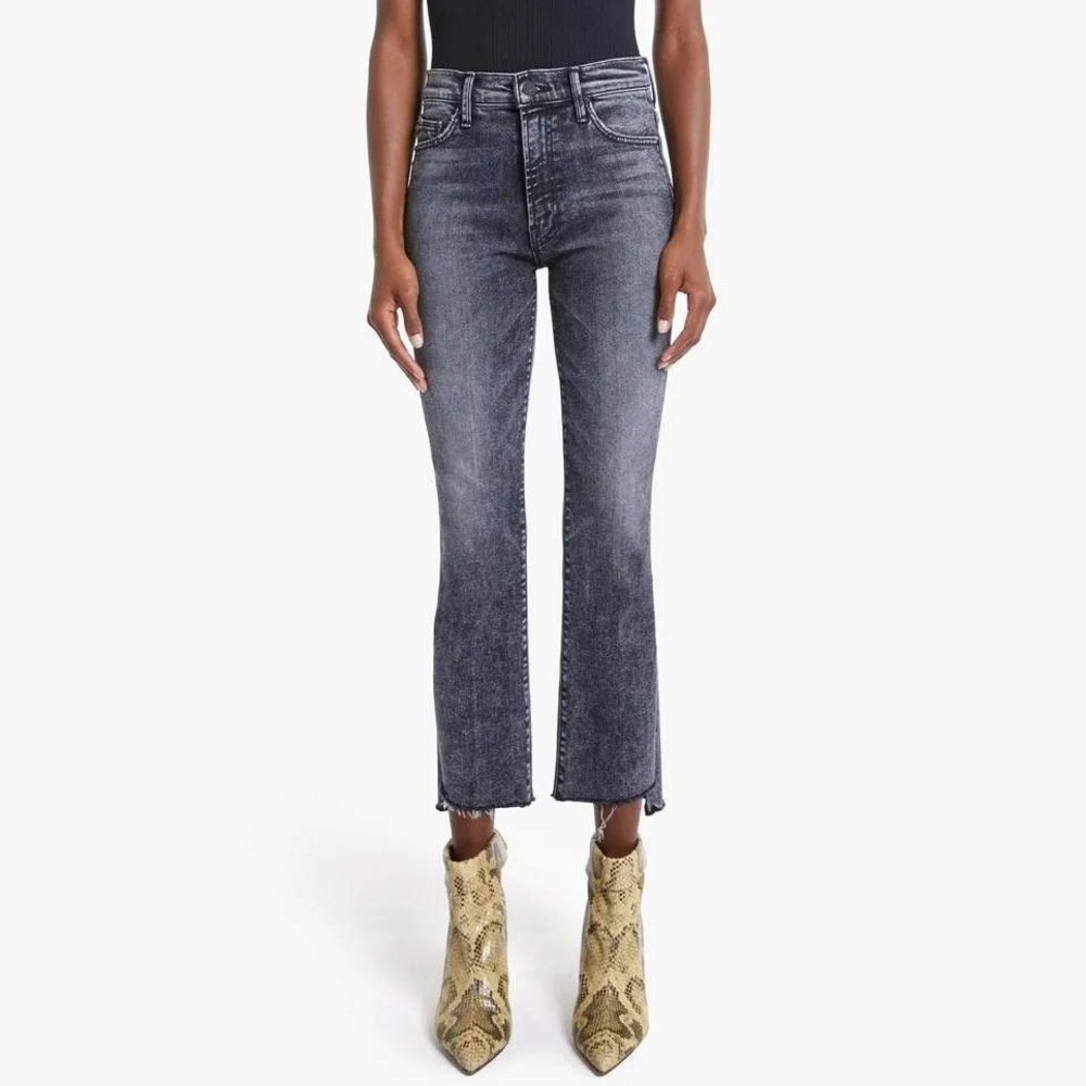 MOTHER The Insider Crop Step Fray Jeans in Train Stops Size 26